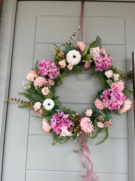 Autumn collection artificial floral wreath
