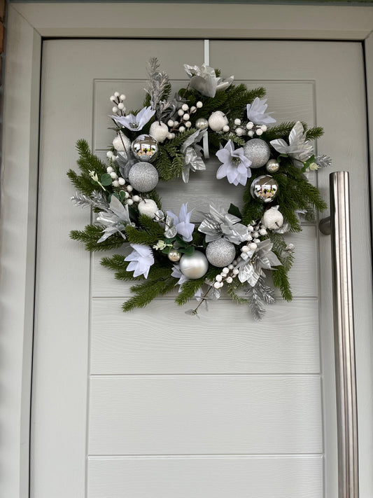 Christmas style artificial floral wreath