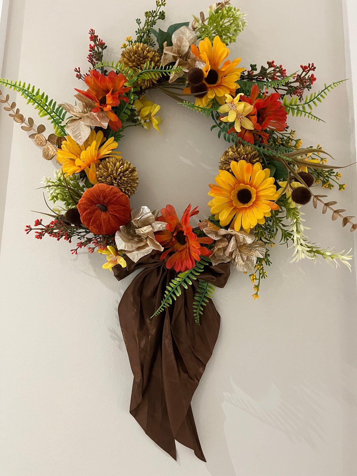 Autumn collection artificial floral wreath