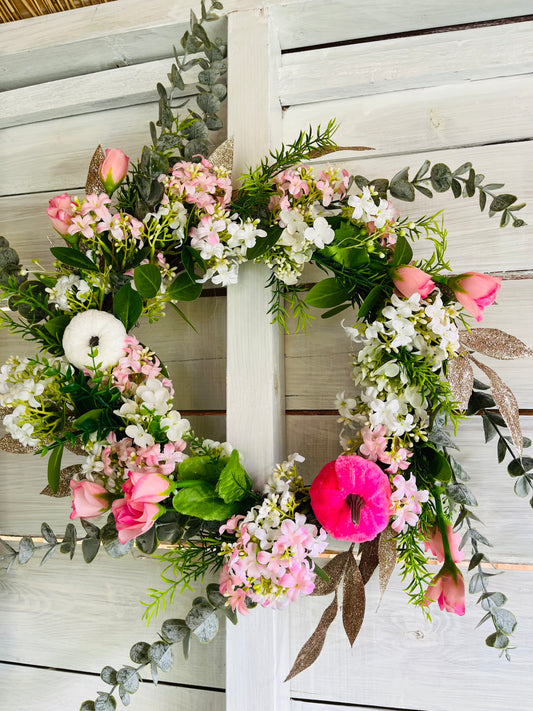 Artificial floral Autumn wreath