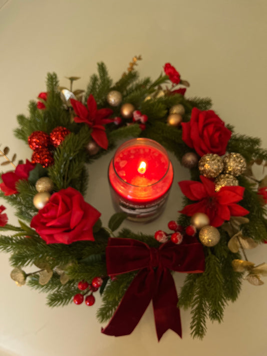 Christmas collection artificial floral wreath