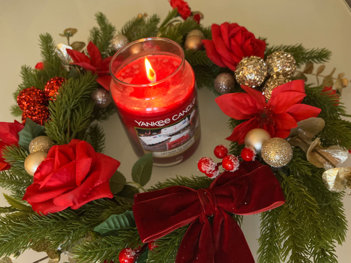 Christmas collection artificial floral wreath