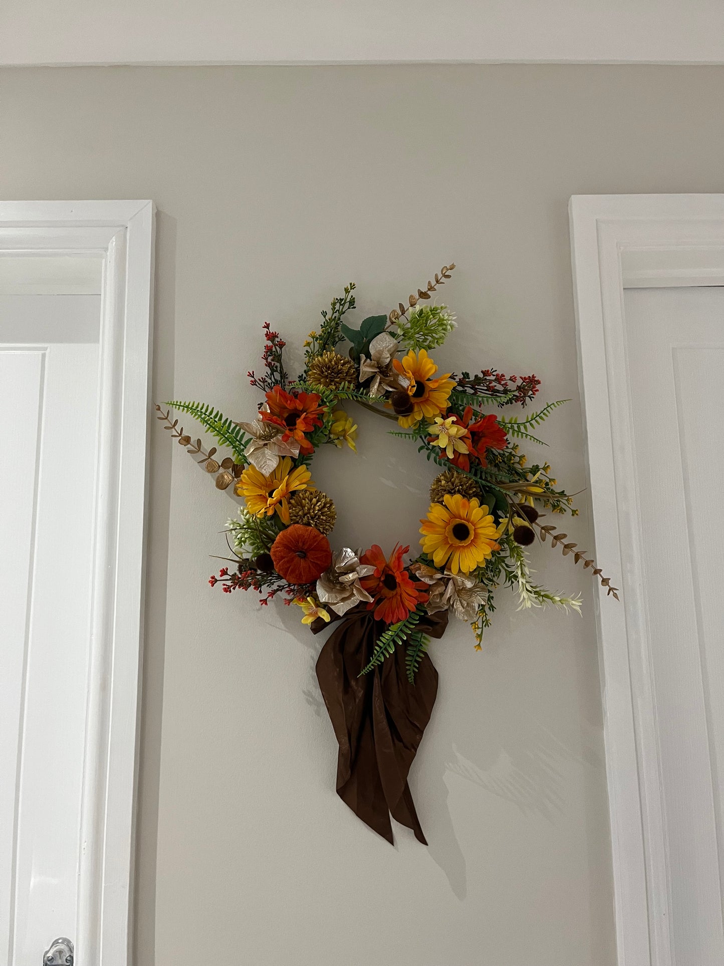 Autumn collection artificial floral wreath