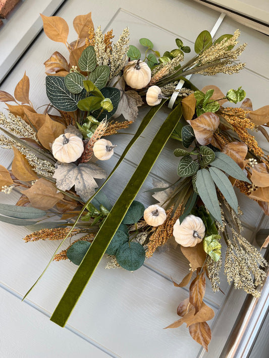 Autumn artificial floral wreath